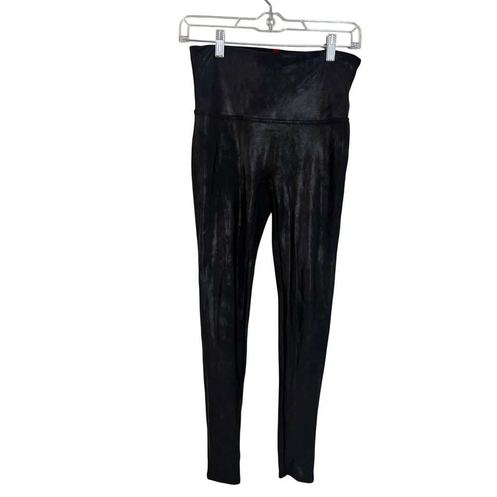 Spanx Faux Leather Leggings Black High Rise Slimming Pants 20227R Women Large